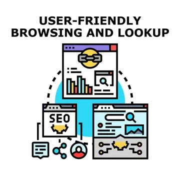 User friendly browsing and lookup concept illustration Illustrazione stock
