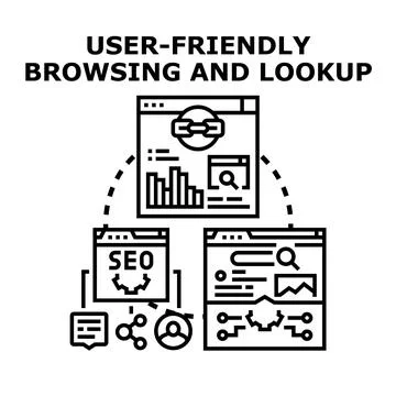 User friendly browsing and lookup concept illustration Illustrazione stock