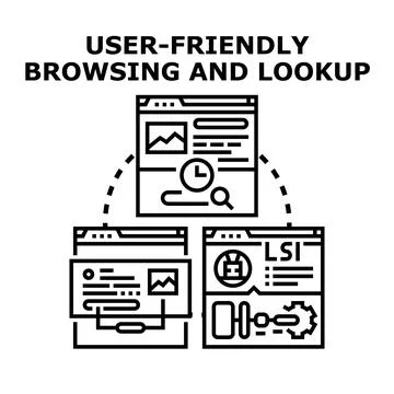 User friendly browsing and lookup concept vector illustration Stockillustratie