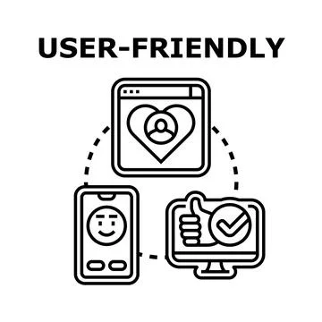 User friendly concept connecting digital experiences and satisfaction Stock Illustration