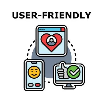 User friendly concept connecting digital experiences and satisfaction Stock Illustration
