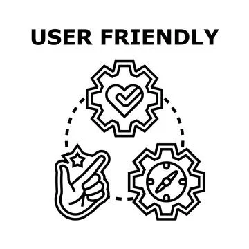 User friendly concept navigating convenient easy experience Stock Illustration