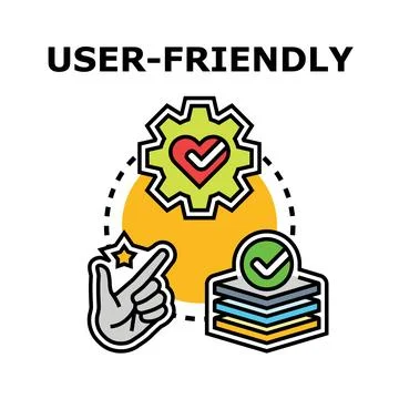 User friendly concept working with easy simple interface Stock Illustration