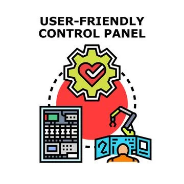 User friendly control panel concept for automation interface Stock Illustration