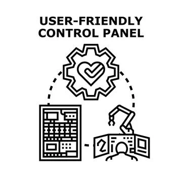 User friendly control panel concept for automation interface 库存插图