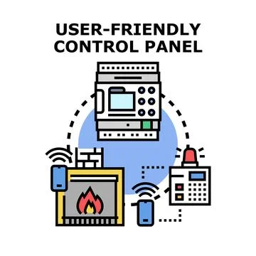 User friendly control panel managing smart home systems Stock Illustration