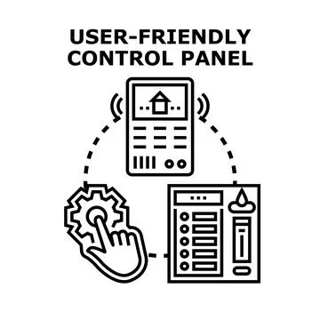 User friendly control panel managing smart home technology Stock Illustration