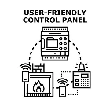 User friendly control panel managing smart home systems Stock Illustration