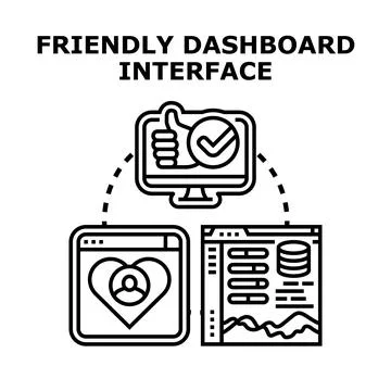 User friendly dashboard interface concept vector Illustrazione stock