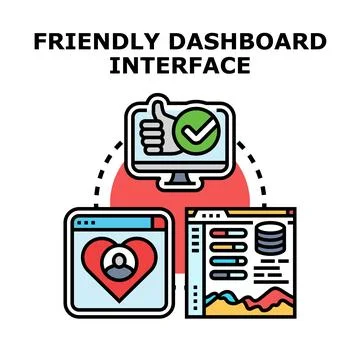 User friendly dashboard interface concept vector Stock Illustration