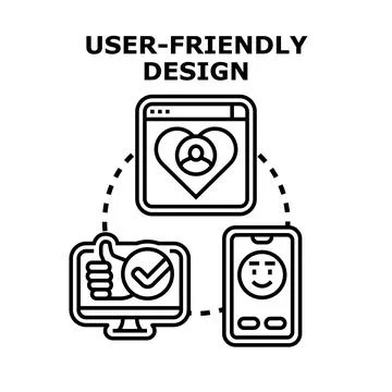 User friendly design concept facilitating positive experience Stock Illustration