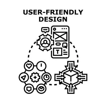 User friendly design creating intuitive digital products Stock Illustration