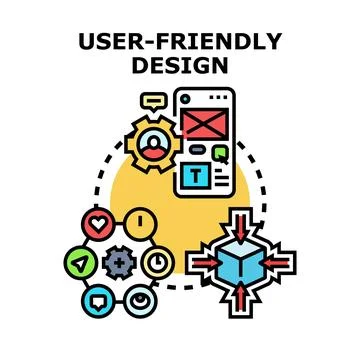 User friendly design creating intuitive digital products Stock Illustration
