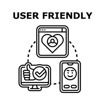 User friendly digital experience concept and interfaces Stock Illustration