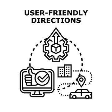 User friendly directions providing easy navigation solution Illustration