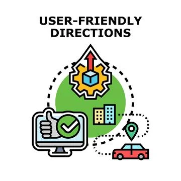 User friendly directions providing easy navigation solution Stock Illustration
