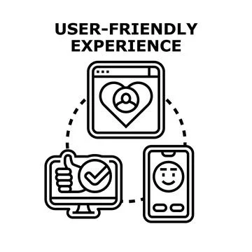 User friendly experience concept for digital usability Stock Illustration
