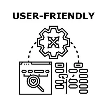 User friendly interface and software development concept Illustrazione stock