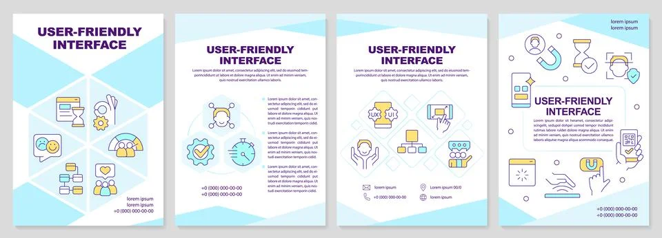 User friendly interface brochure template Stock Illustration