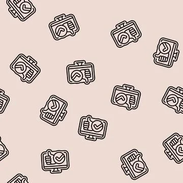 User friendly interface line seamless pattern Stockillustratie