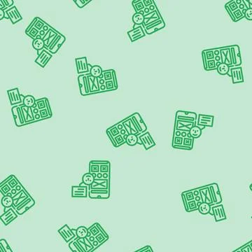 User friendly interface line vector seamless pattern Stock Illustration