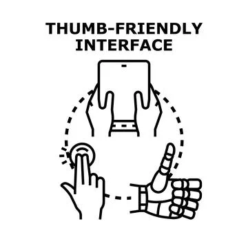 User friendly interface, mobile application, digital control Illustrazione stock