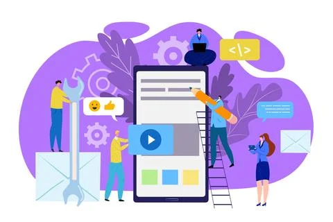 User friendly interface, UX modern concepts vector illustration. Flat icons and Stock Illustration