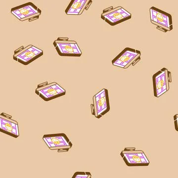 User friendly isometric icon seamless pattern Stock Illustration