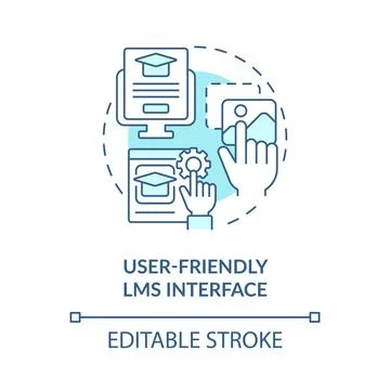 User-friendly LMS interface blue concept icon 스톡 일러스트