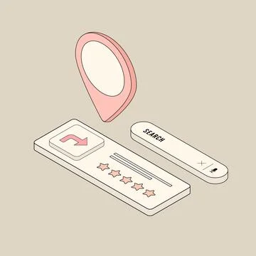 User-friendly local search concept, convenience and efficiency of finding local Stock Illustration