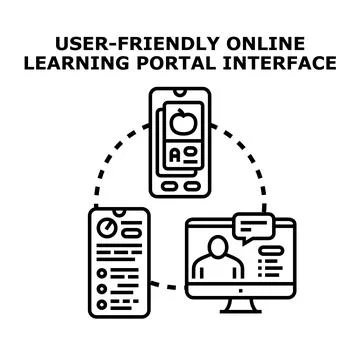 User friendly online learning portal interface concept Stock Illustration