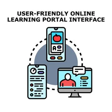 User friendly online learning portal interface concept Stock Illustration