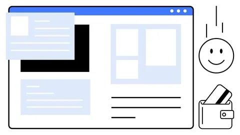 User-Friendly Online Payment System Interface with Simple Navigation and Qu.. Illustrazione stock
