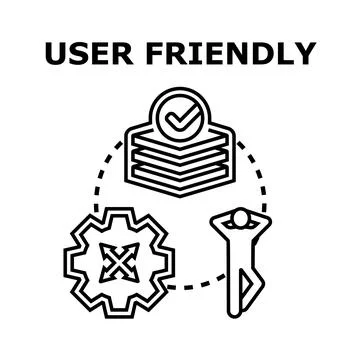 User friendly system with simple interface Stock Illustration