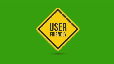 User friendly yellow road sign Stock Footage 180843682
