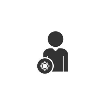 User with Gear icon flat Stock Illustration