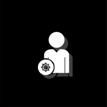 User with Gear icon flat Stock Illustration