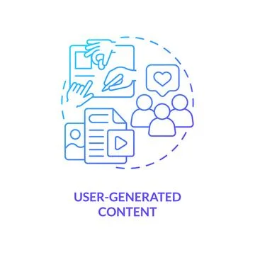 User generated content blue gradient concept icon Stock Illustration