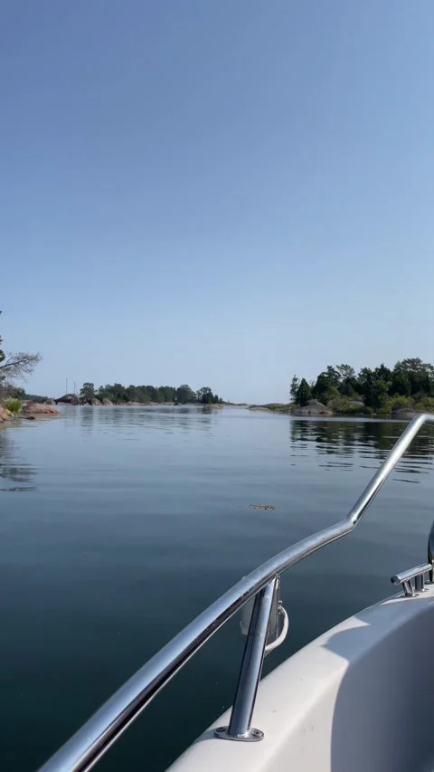 User generated content of boat exploring Swedish archipelago in the summer Video stock 202087872