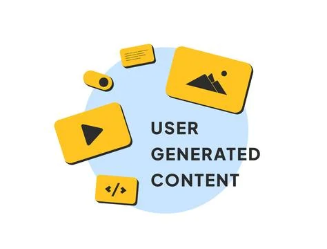 User-generated content boosting engagement through customer reviews, social Stock Illustration