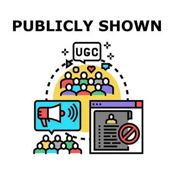 User generated content public sharing concept Stock Illustration
