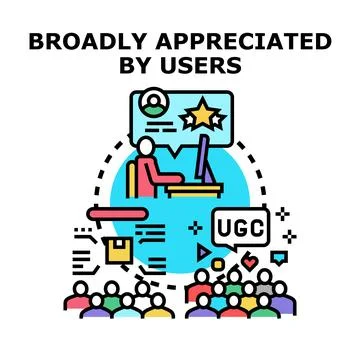 User generated content receiving positive feedback and appreciation Stock Illustration