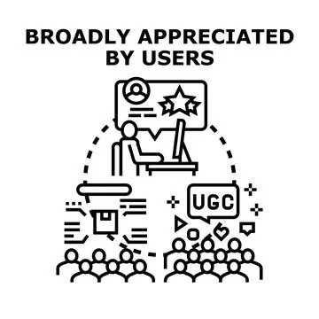 User generated content receiving positive feedback and appreciation Stock Illustration