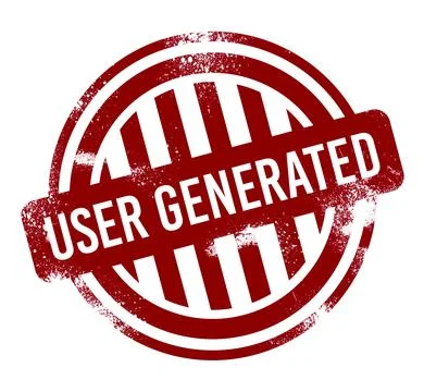 User generated Content, red grunge button, stamp Stock Illustration