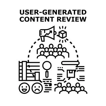 User generated content review process evaluating feedback 스톡 일러스트