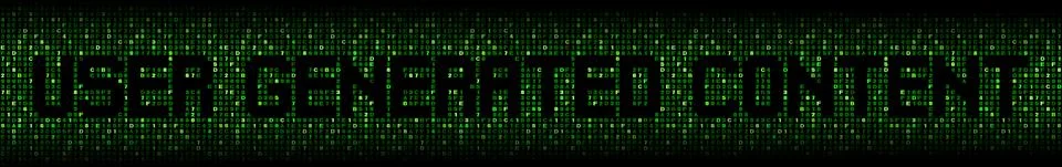 User Generated Content text on abstract hex background illustration Stock Illustration