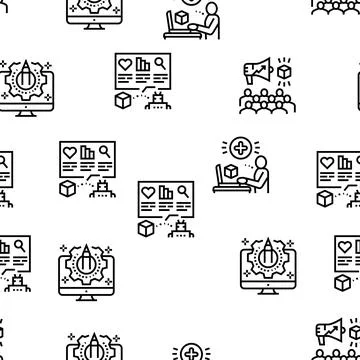 User Generated Content Vector Seamless Pattern Stock Illustration