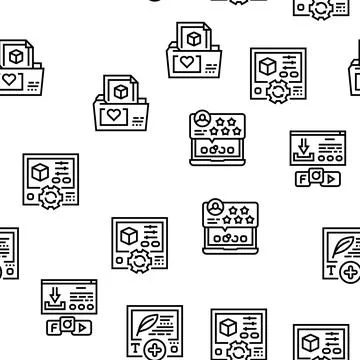 User Generated Content Vector Seamless Pattern Stock Illustration