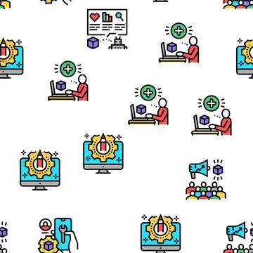 User Generated Content Vector Seamless Pattern Illustrazione stock