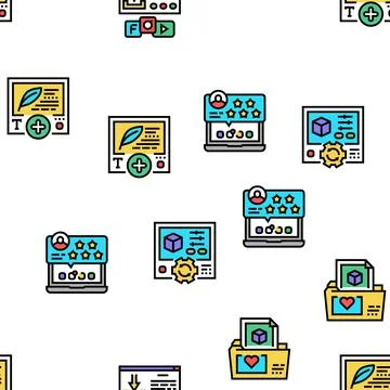 User Generated Content Vector Seamless Pattern Illustrazione stock